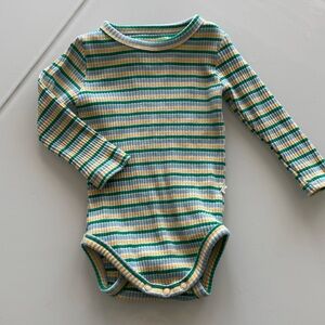 Striped Long Sleeve Baby Onesie